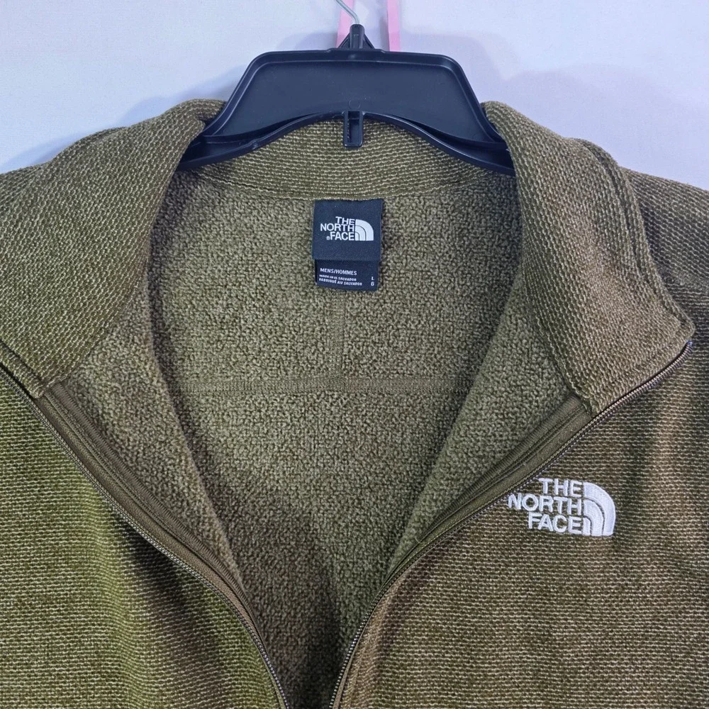 The North Face Gordon Lyons Mens Large Olive Green Heather Quarter Zip Fleece